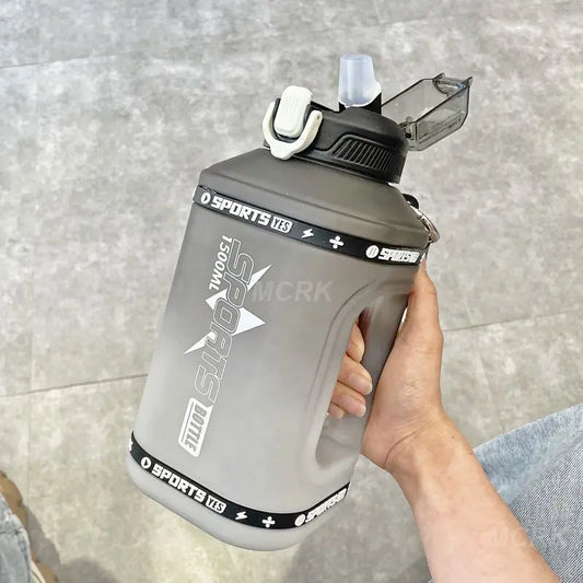 Premium Portable 1.5 Liter Silicone Sports Water Bottle with Straw - Bulk Wholesale Available