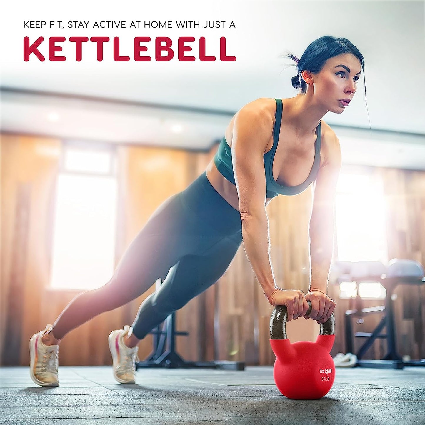 Neoprene Coated Cast Iron Kettlebells (5-65 LB) with Wide Grip Handle and Flat Bottom for Versatile Home Gym Training - Available Individually or as a Set