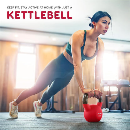 Neoprene Coated Cast Iron Kettlebells (5-65 LB) with Wide Grip Handle and Flat Bottom for Versatile Home Gym Training - Available Individually or as a Set